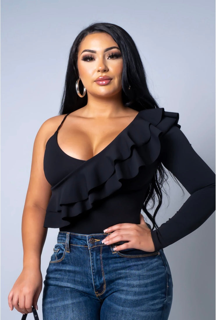 Black One Shoulder Top