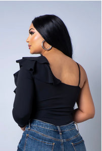 Black One Shoulder Top